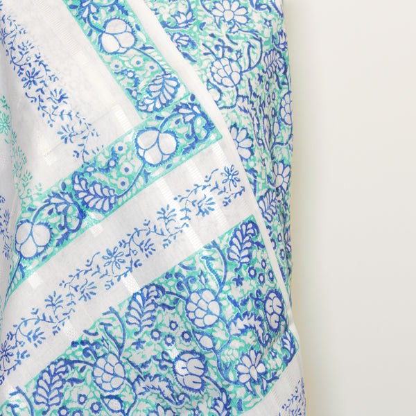 Ocean Petals - Lawn - 2 pc - Block Printed