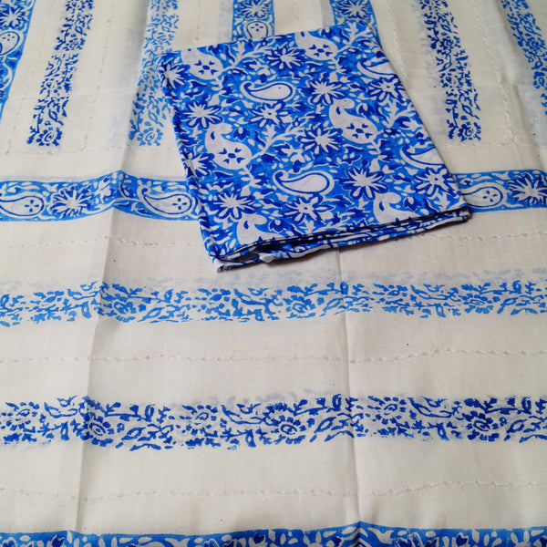 Muted Blue Paisley - Lawn - 2 PC - Block Printed