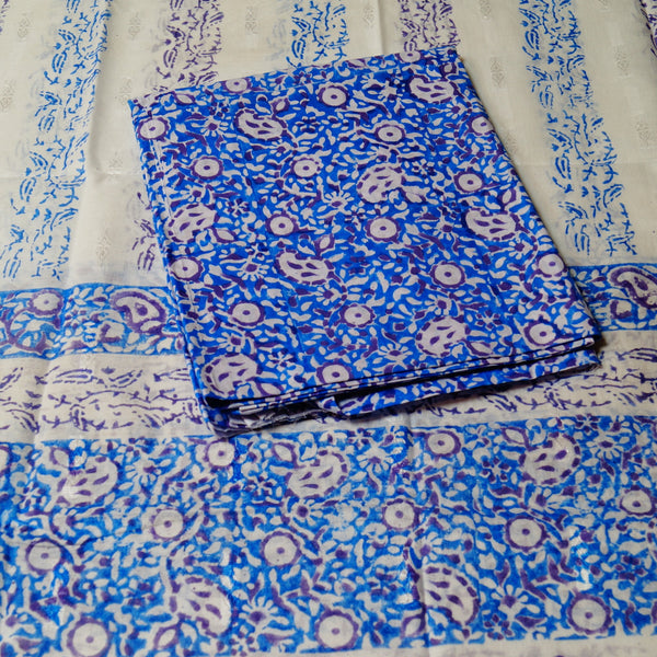 Indigo Lavender Bloom - Lawn - 2 PC- Block Printed