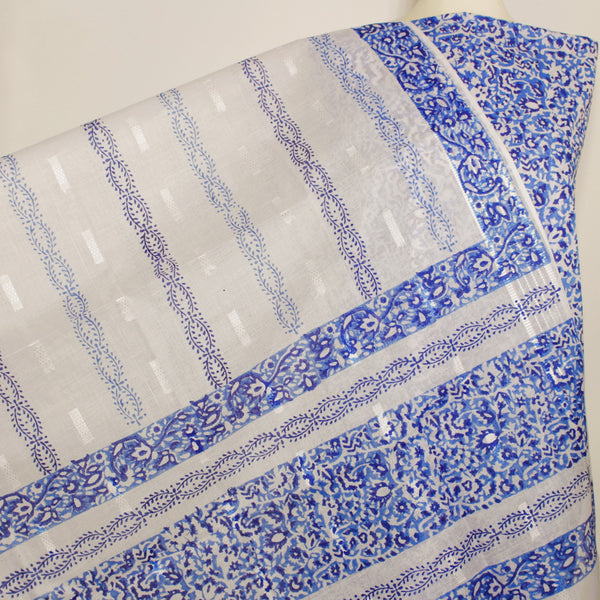 Blue Blossom - Lawn - 2 pc - Block Printed