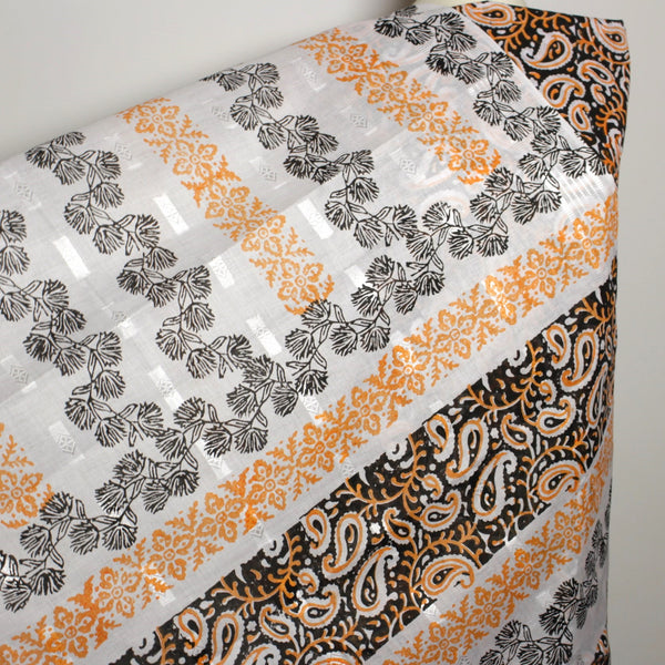 Charcoal Flame - Lawn - 2 PC - Block Printed