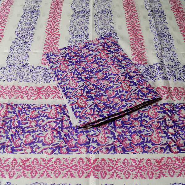 Floral Elegance - Lawn - Block Printed