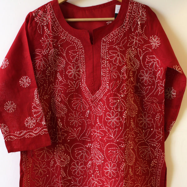 STITCHED - LUCKHNOWI CHIKANKARI KURTA - 1511