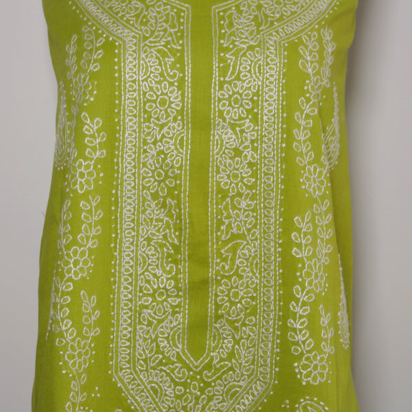 Olive- Lawn - Kurta (with neckline)