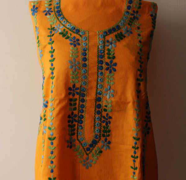 Citrus Orange - Lawn - Kurta (with neckline and border)