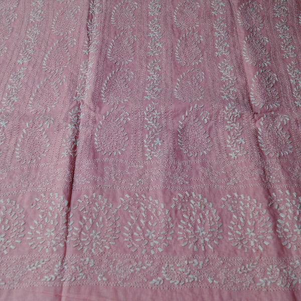 Millennial Pink - Chikankari - Kurta (with border) & Dupatta