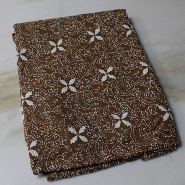 Ginger Brown - Chikankari - Kurta (with border) & Dupatta