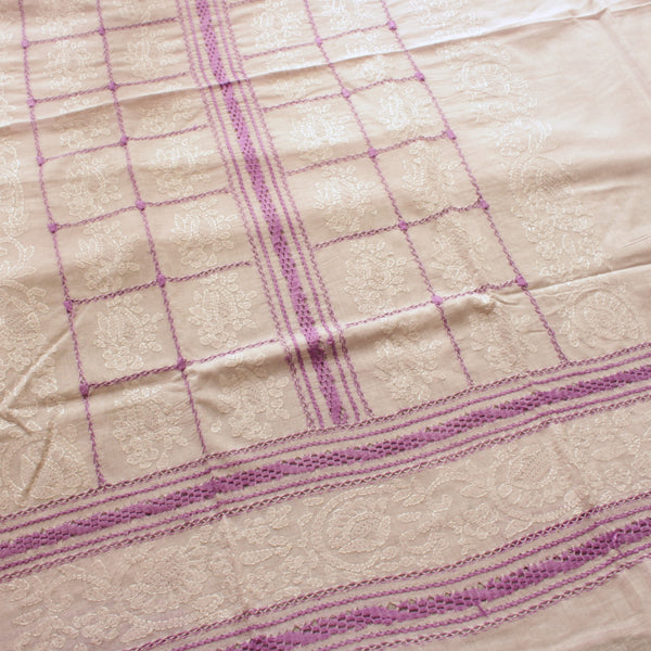 Lavender and White - Kurta (with Tarkashi work)