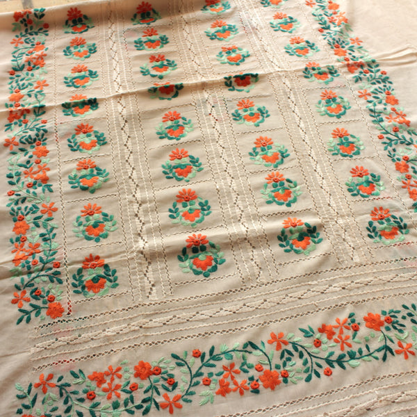 Coral at the Shore - Kurta (Tarkashi with mirror work)