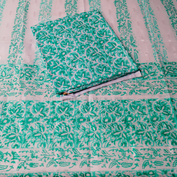 Aqua Delight - Lawn 2 PC - Block Printed