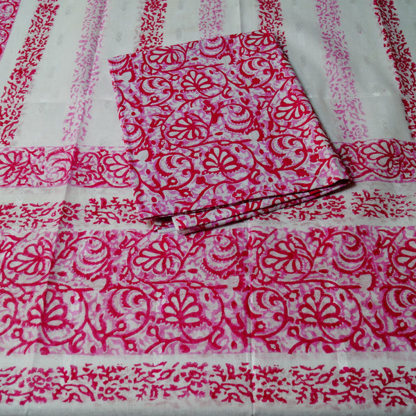 Fuchsia Love - Lawn - 2 PC - Block Printed
