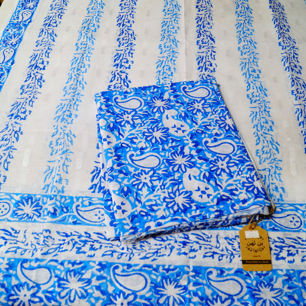 Blue Paisley Dream - Lawn - Block Printed