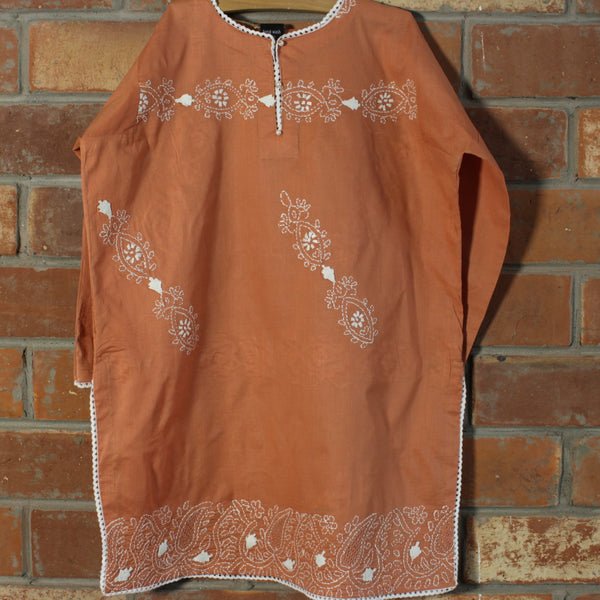 Kids - Bronze - Hand-Embroidered Kurta - Size 5-6 years