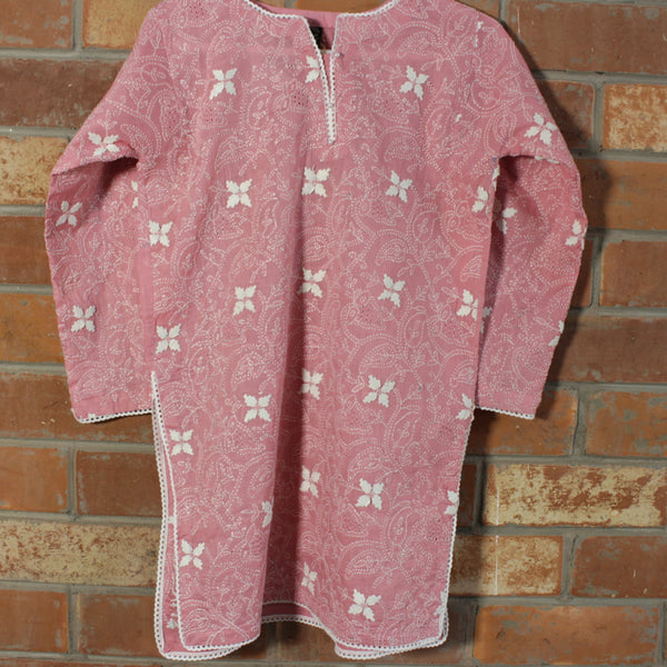Kids - Cotton Candy - Hand-Embroidered Kurta - Size 9-10 years