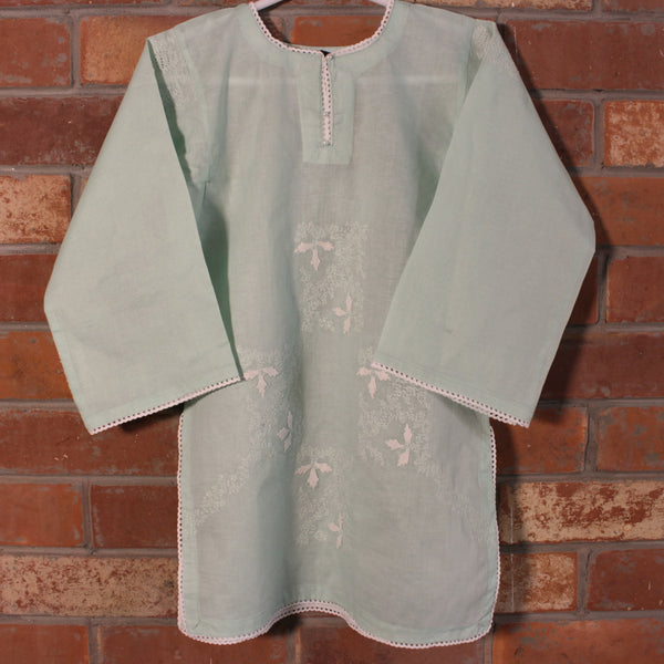 Kids - Beach Time - Hand-Embroidered Kurta - Size 7-8 years