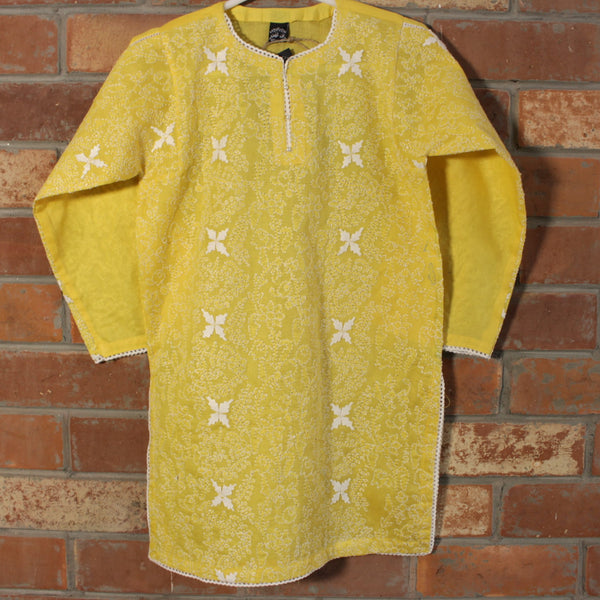 Kids - Sunshine - Hand-Embroidered Kurta - Size 9-10 years