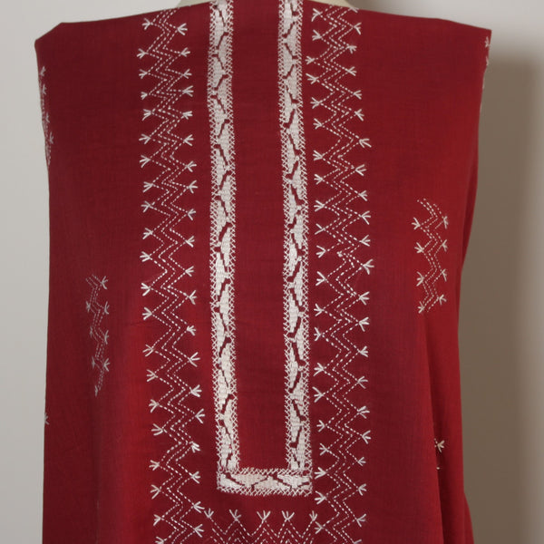 Maroon - Lawn - Tarkashi Kurta