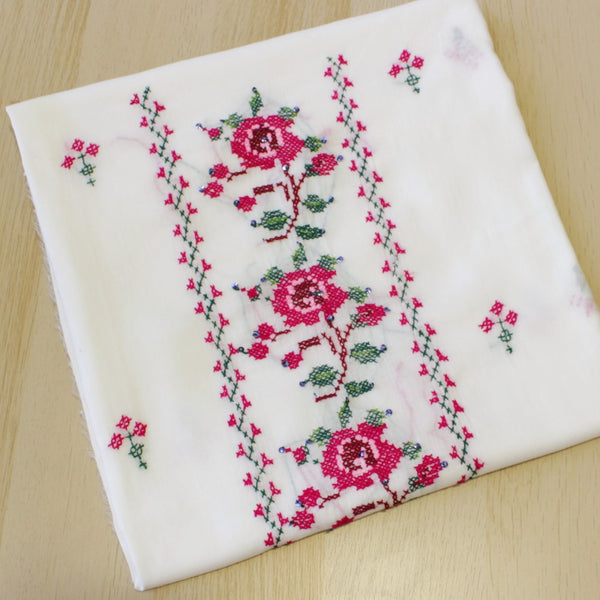 WHITE - CROSS STITCH LAWN KURTA
