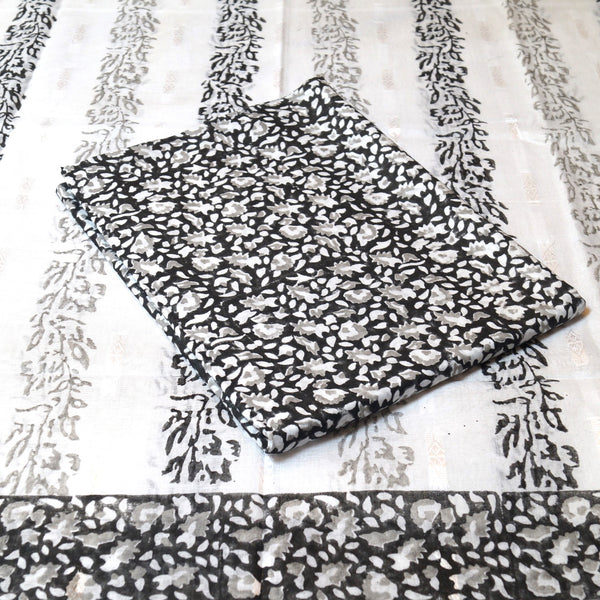 SMOKED BLOOMS - LAWN - 2 PC - BLOCK PRINTED - 2152