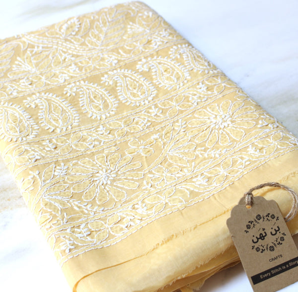 UNSTITCHED - LUCKHNOWI CHIKANKARI KURTA - 2302