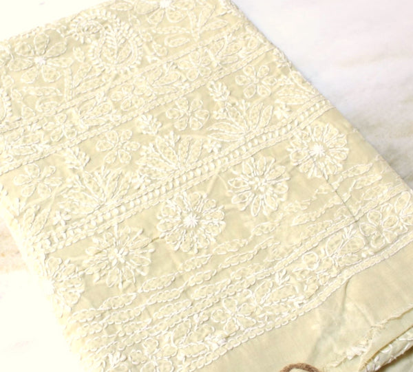UNSTITCHED - LUCKHNOWI CHIKANKARI KURTA - 2305