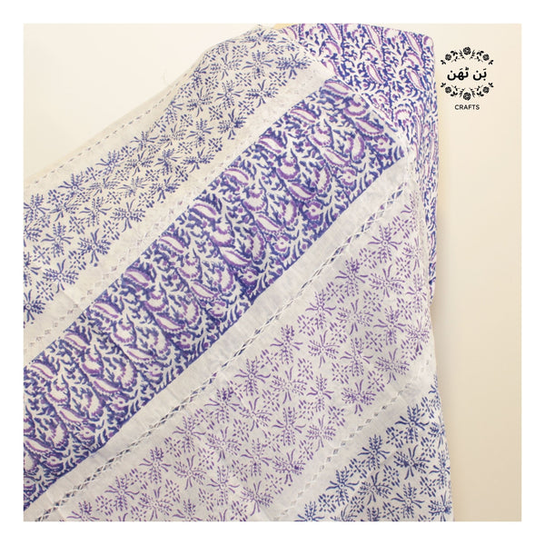 Blueberry - Lawn - 2 PC - Block Printed with Tarkashi Work