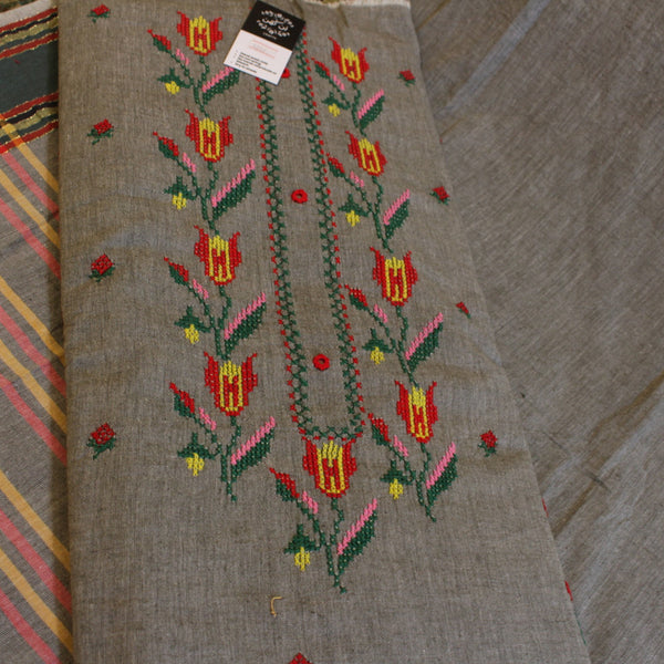 3-PC - CROSS-STITCH on KHADDAR - KV2-4052