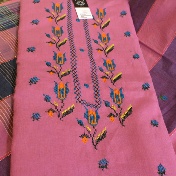 3-PC - CROSS-STITCH on KHADDAR - KV2-4057