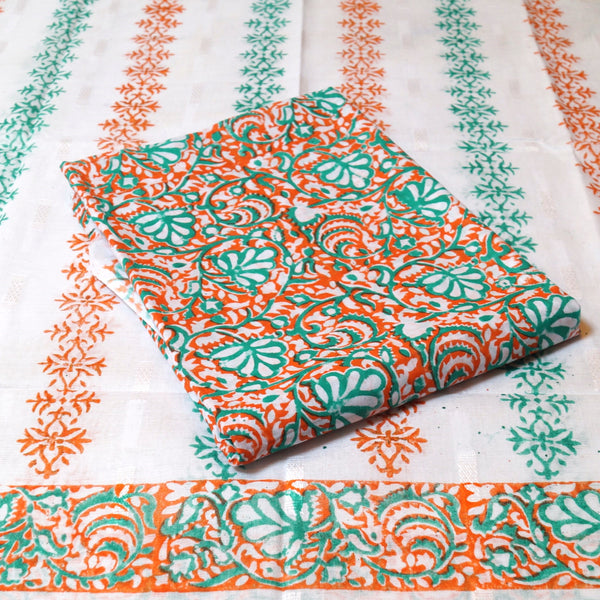 AUTUMN TIDE - LAWN - 2 PC - BLOCK PRINTED - 2140
