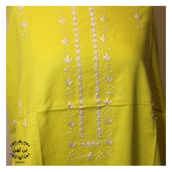 Lemon - Lawn - Tarkashi Kurta