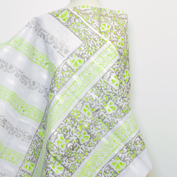 Foggy Ferns - Lawn - 2 PC - Block Printed