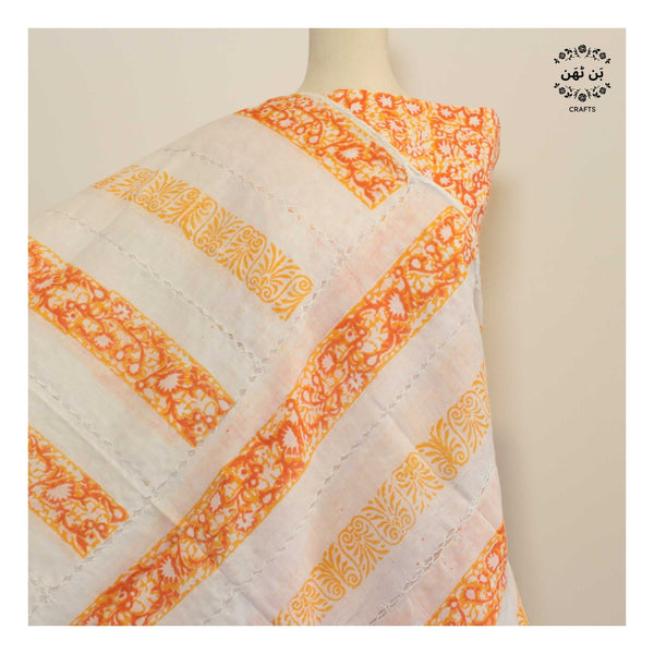 Marmalade Meadow - Lawn - 2 PC - Block Printed with Tarkashi Work