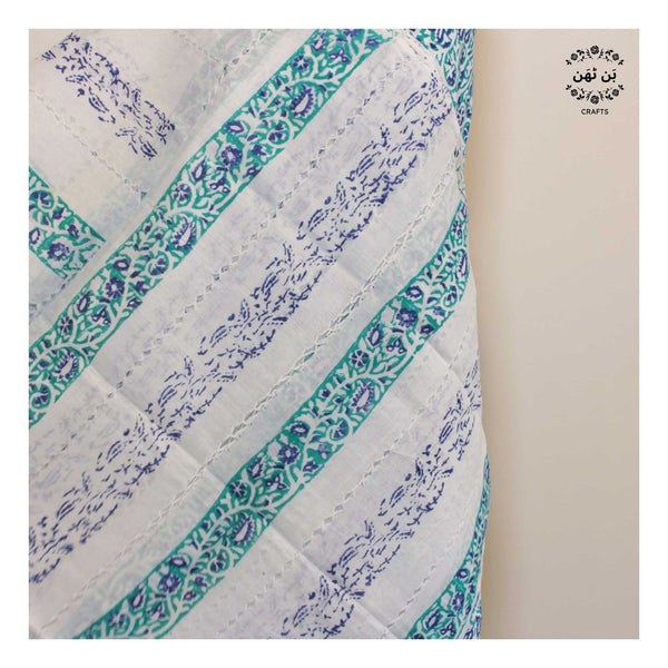 Oceanic Bloom - Lawn - 2 PC - Block Printed with Tarkashi Work