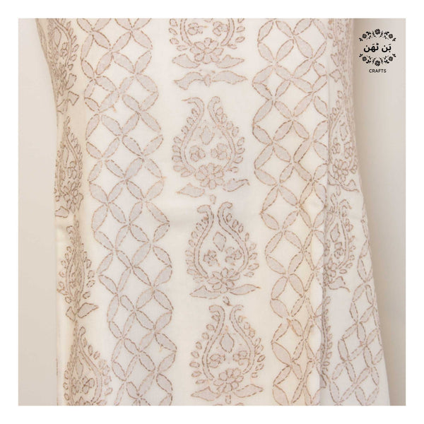 Foggy Lotus - Lawn - Shadow Work Kurta