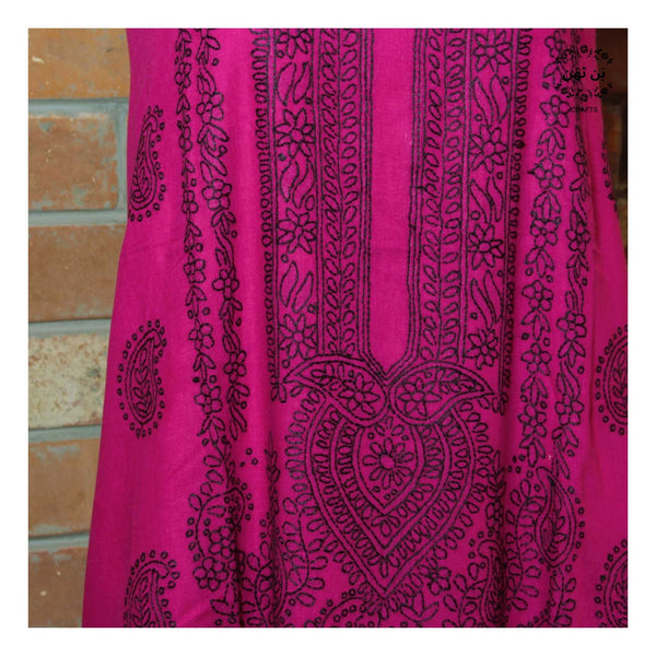 Hot Pink & Black - Lawn - Kurta