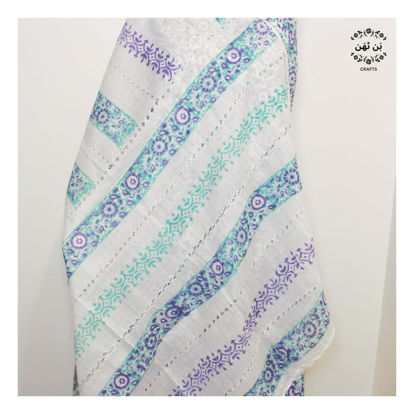Teal Twilight - Lawn - 2 PC - Block Printed with Tarkashi Dupatta