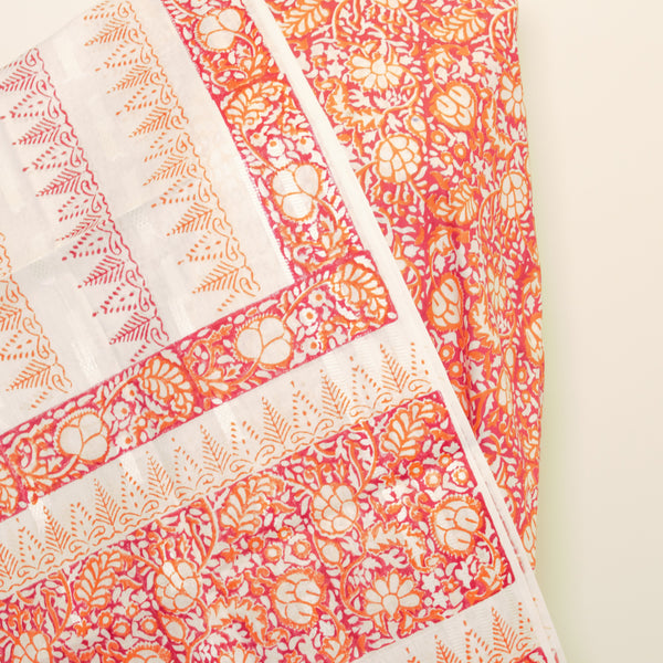 Flame Blossoms - Lawn - 2 pc - Block Printed