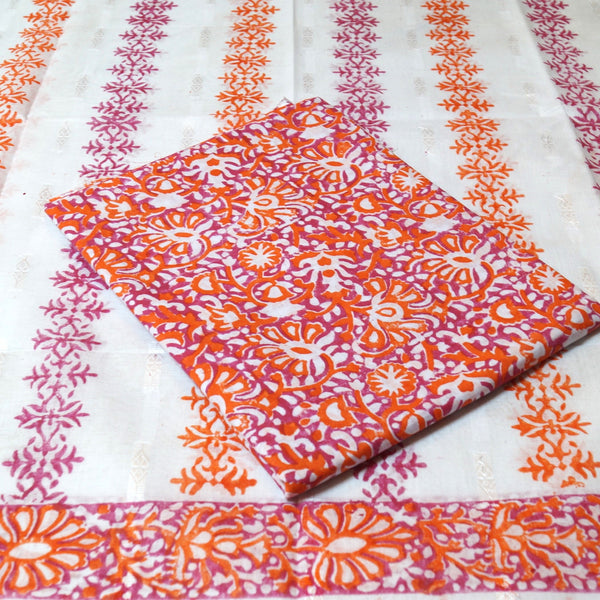 CORAL BLUSH - LAWN - 2 PC - BLOCK PRINTED - 2145