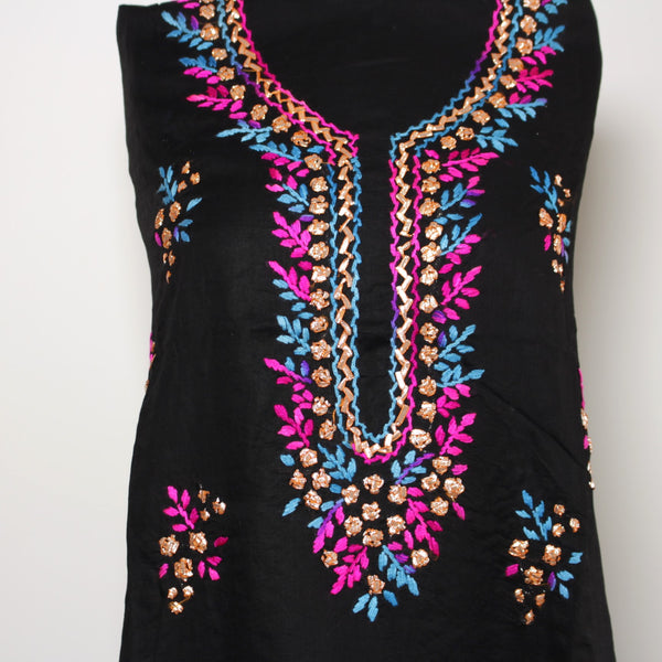 Black - Lawn - Kurta (with gota work)