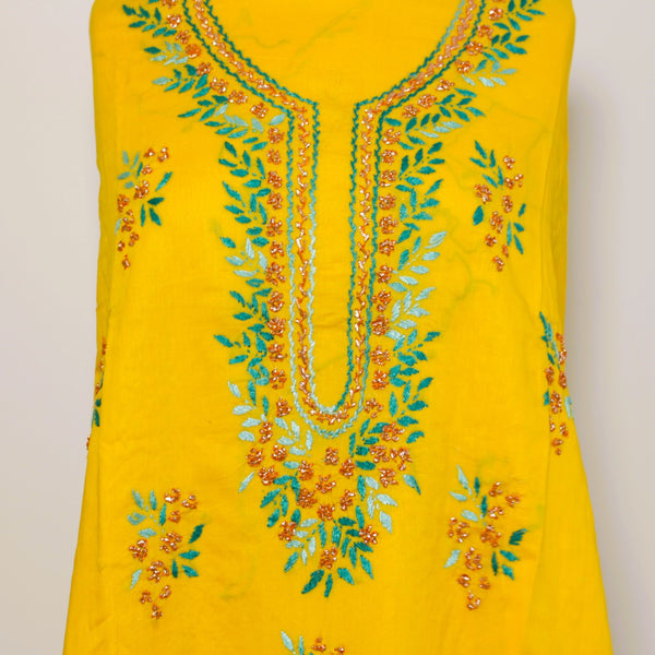 Yellow - Lawn - Kurta (with gota work)