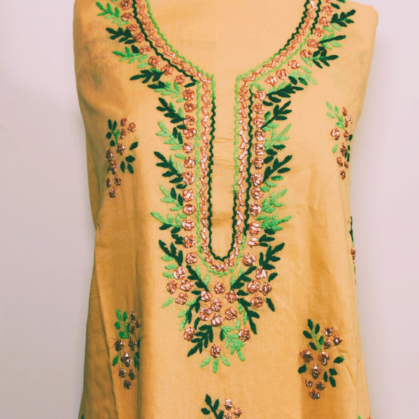 Peach Tree  - Lawn - Kurta (with gota work)