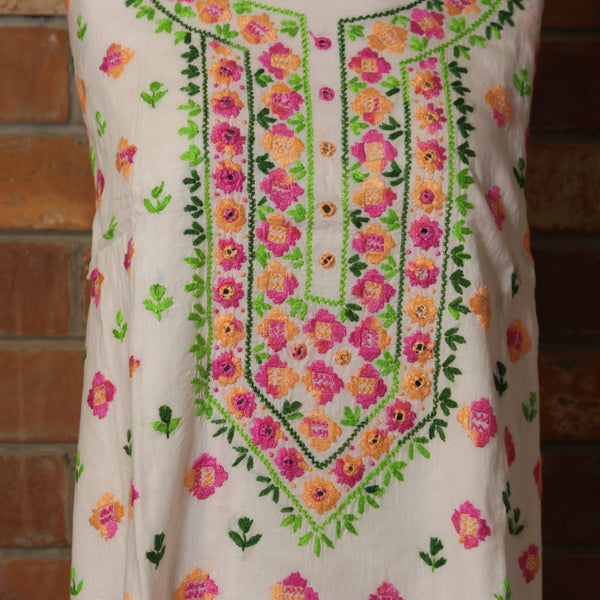Peachy Petal Paradise - Kurta (with mirror work)