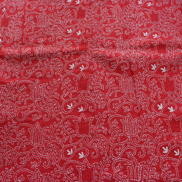 Crimson Red - Chikankari - Kurta