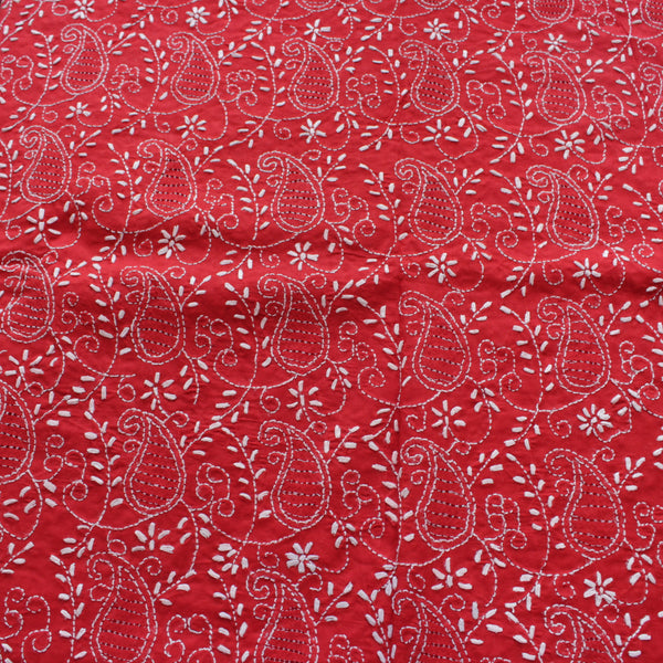 Pure Red - Chikankari - Kurta