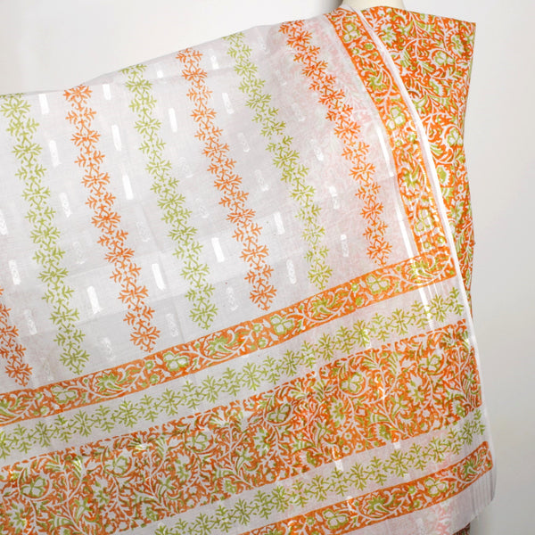 Golden Flames - Lawn - 2 PC - Block Printed