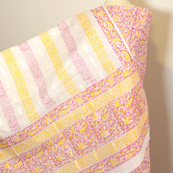 Mango Blossom Pink - Lawn - 2 PC - Block Printed