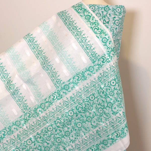 Aqua Cascade - Lawn - 2 PC - Block Printed