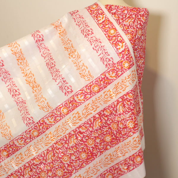 Flame Blossoms - Lawn - 2 pc - Block Printed