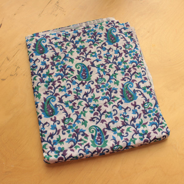 Blue Berries - Lawn - 2 pc - Block Printed