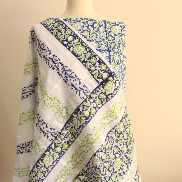 Azure & Green - Lawn - 2 pc - Block Printed
